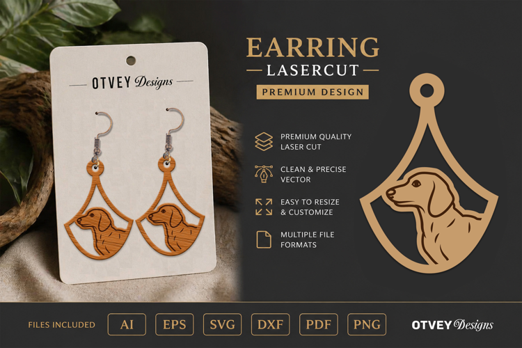 Dog Earring Laser Cut SVG| Cute Jewelry Design