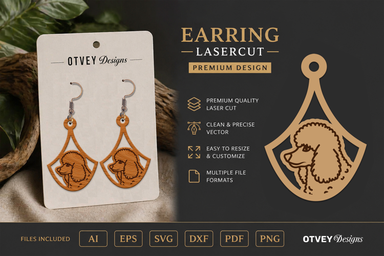 Dog Earring Laser Cut SVG| Cute Jewelry Design