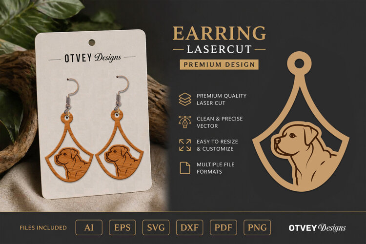Dog Earring Laser Cut SVG| Cute Jewelry Design example image 1