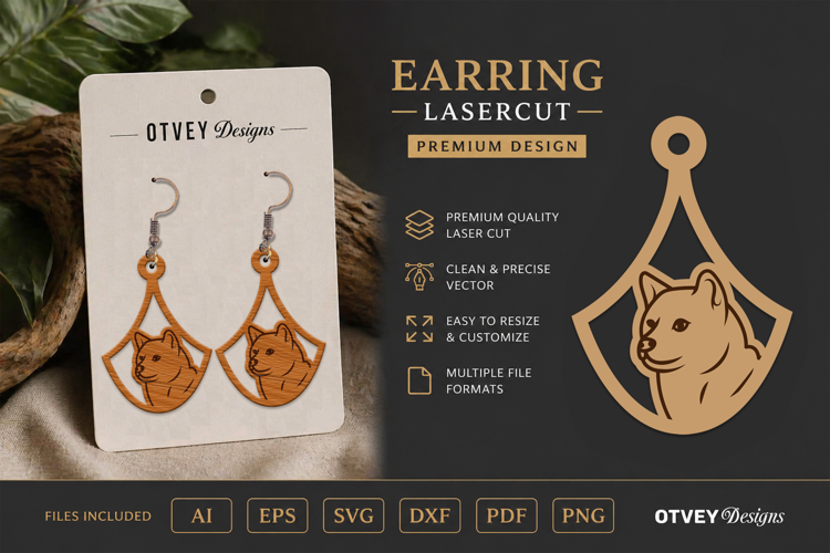 Dog Earring Laser Cut SVG| Cute Jewelry Design