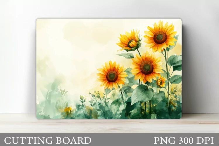 Sunflowers Cutting Board. Floral Cutting Board Design