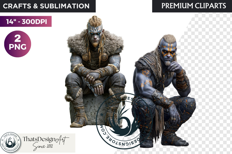 Viking Mythology Giants Clipart, Norse Jotuns gods