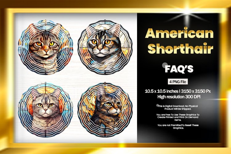 American Shorthair Wind Spinner Sublimation - 04 Variations example image 1