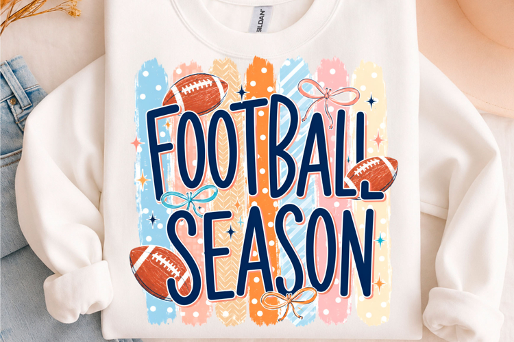 Preppy Football Season Bow PNG