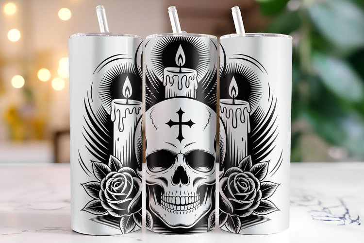Halloween Skull Tumbler Wrap | Sublimation | Tumblers