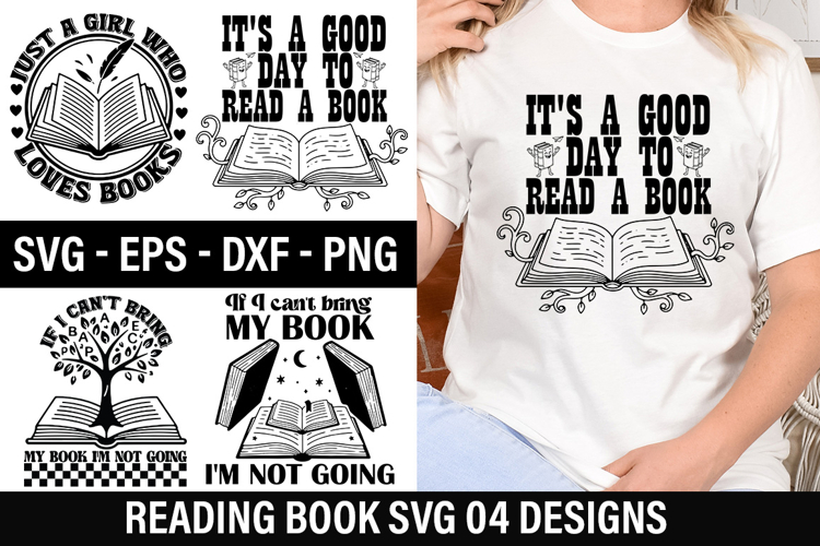 Reading Books SVG Design - Just a Girl Who Loves Books