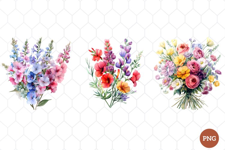 Watercolor Wildflowers Clipart