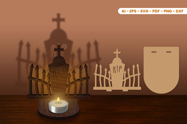 Halloween Tealight Candle Holder Laser Cut