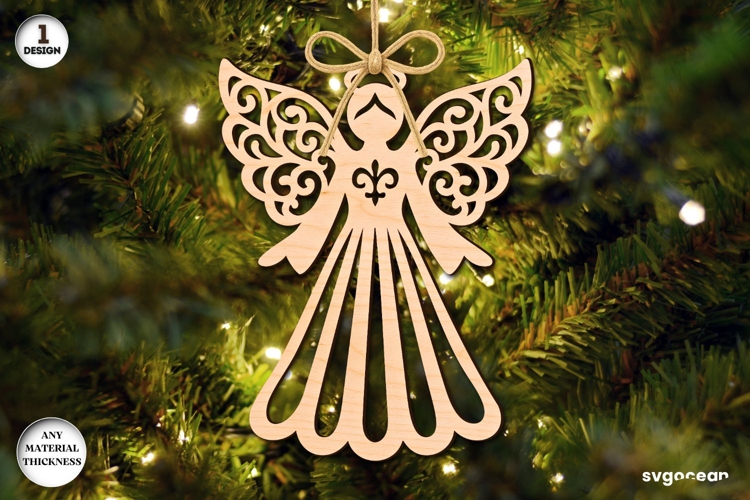 Christmas Angel Ornament Laser Cut | Glowforge | SVG