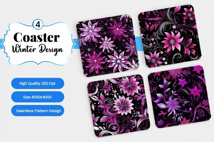 Square Coaster winter snow Sublimation