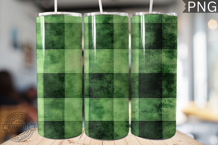 Green Plaid Tumbler Wrap - High Quality 300 Dpi