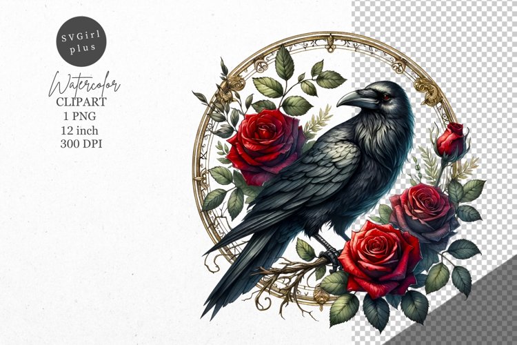 Halloween clipart, Raven clipart, Gothic clipart