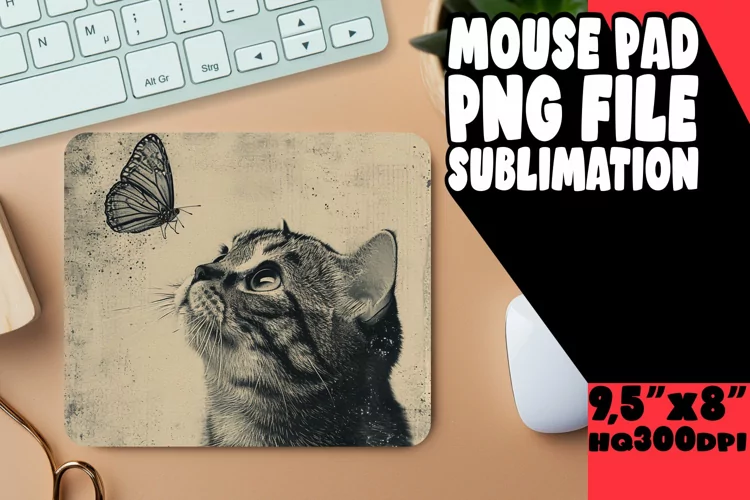Lovely Kitten Design Mouse Pad