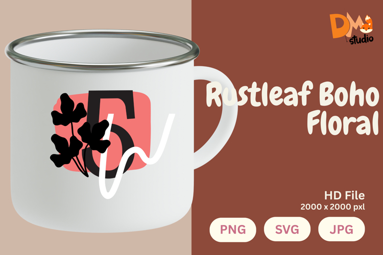 Rustleaf Boho Floral Monogram