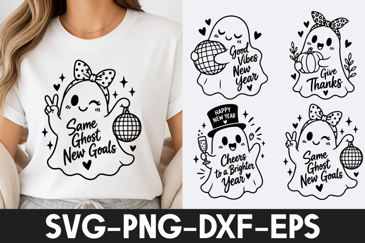 New Year Ghost Goals Funny SVG PNG