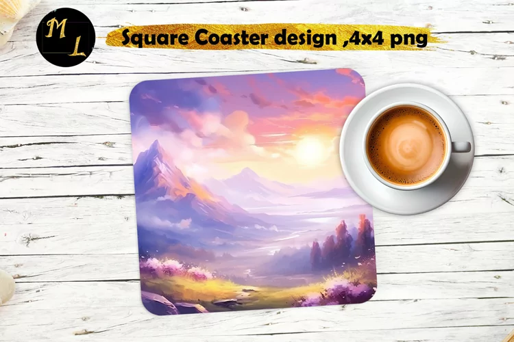 Mountains Coaster sublimation,Mountains Square Coaster