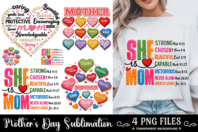 Mother's Day PNG, She is Mom PNG, Faux Yarn Mama PNG, Mother