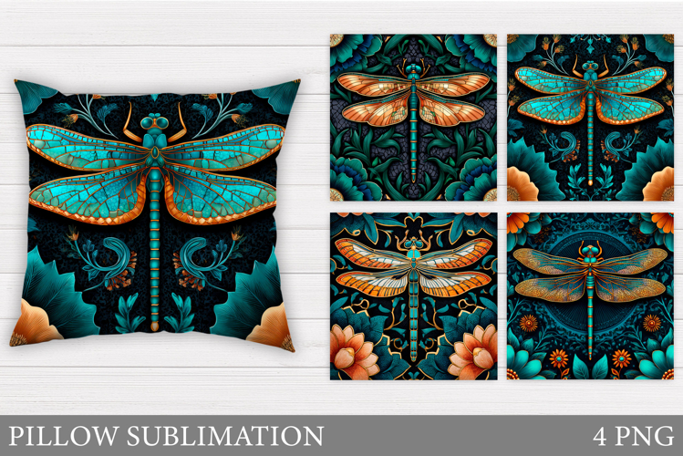 Dragonfly Pillow Design. Dragonfly Sublimation