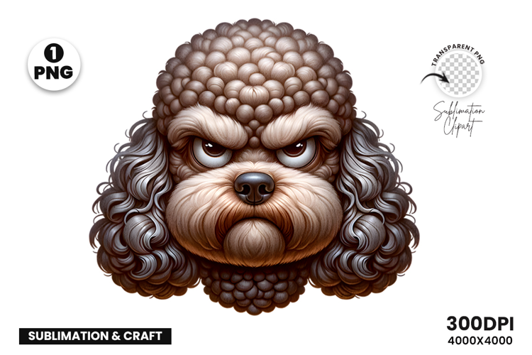 Poodle Sarcastic Fluffy Face Clipart Sublimation PNG