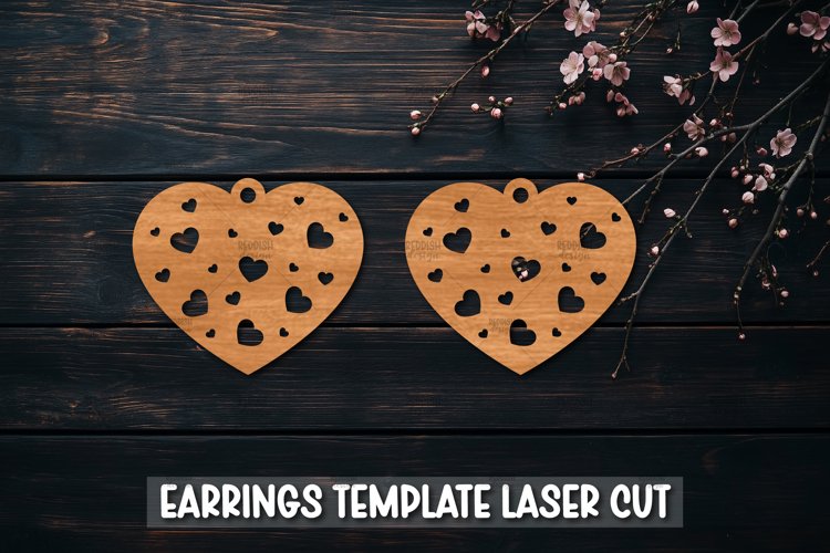 Heart Earrings Svg Image 16