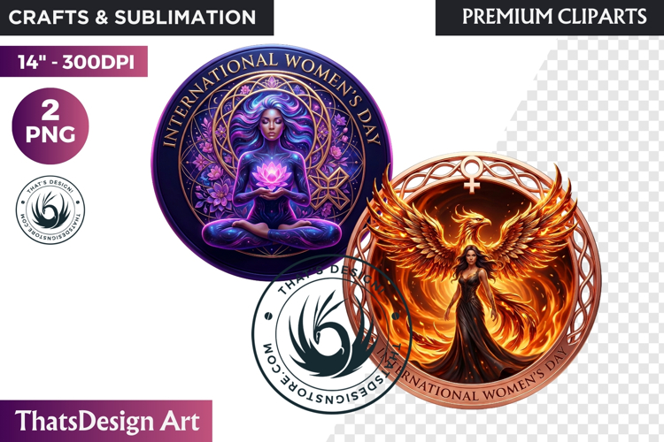 International Womens Day Round Cliparts & Backgrounds PNG