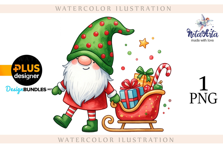 Watercolor Christmas gnomes, Christmas Gnomes
