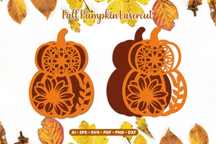 Floral Pumpkin Laser Cut SVG | Fall Autumn Decor
