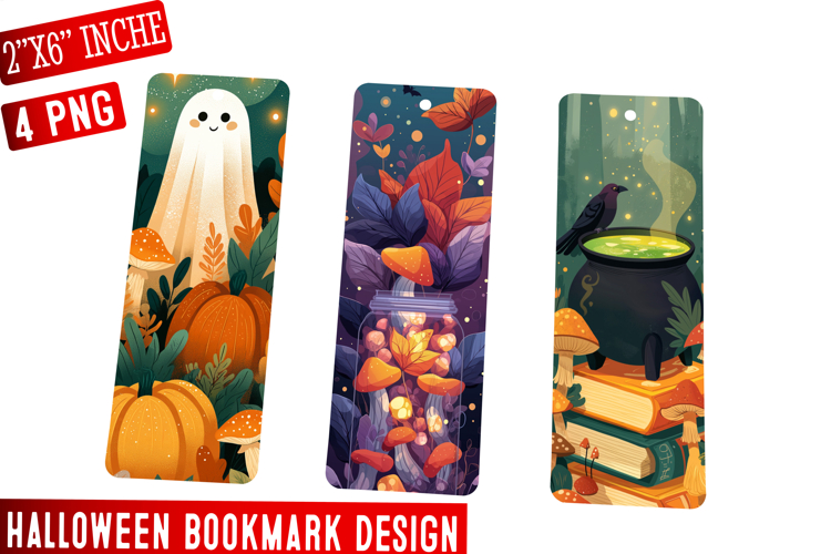 Halloween Bookmark Collection | 2x6 PNG Printable ,Halloween