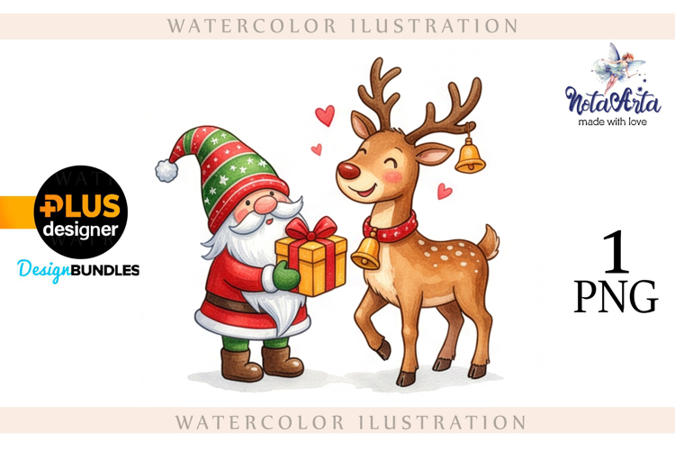 Watercolor Christmas Gnomes,Santa's gnomes