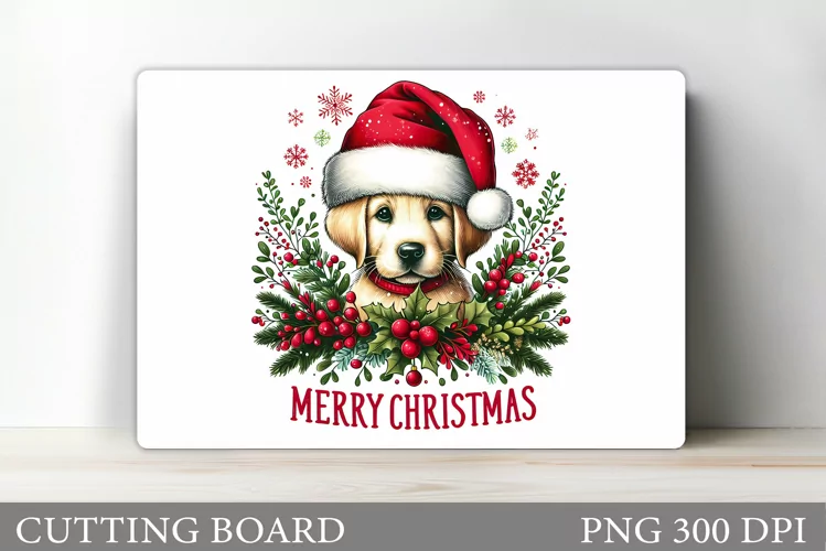 Cute Dog Cutting Board. Christmas Cutting Board Sublimation