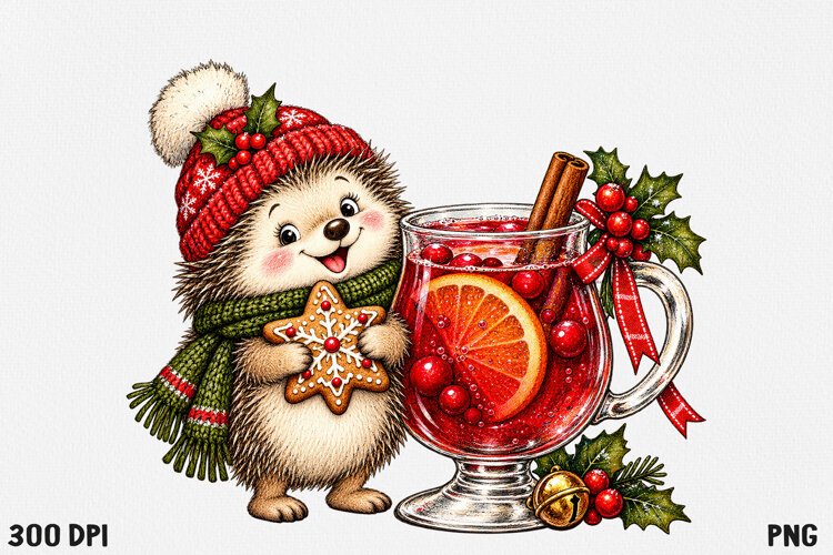 Funny Christmas Cocktail Clipart example image 1