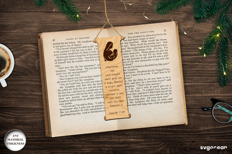 Nativity Scroll Bookmark Laser Cut | Glowforge | SVG