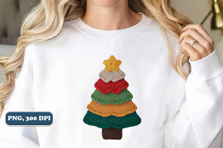 Crochet Yarn Christmas Tree PNG, Christmas tree PNG