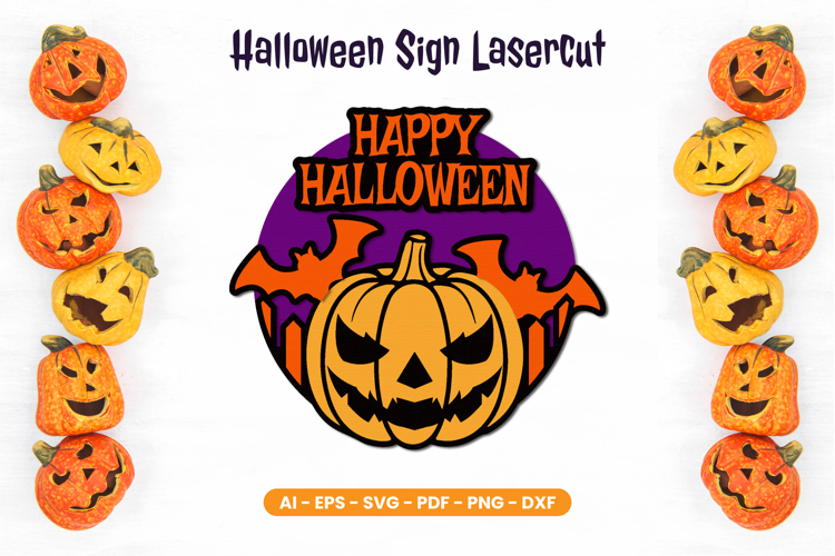Layered Halloween Sign Lasercut