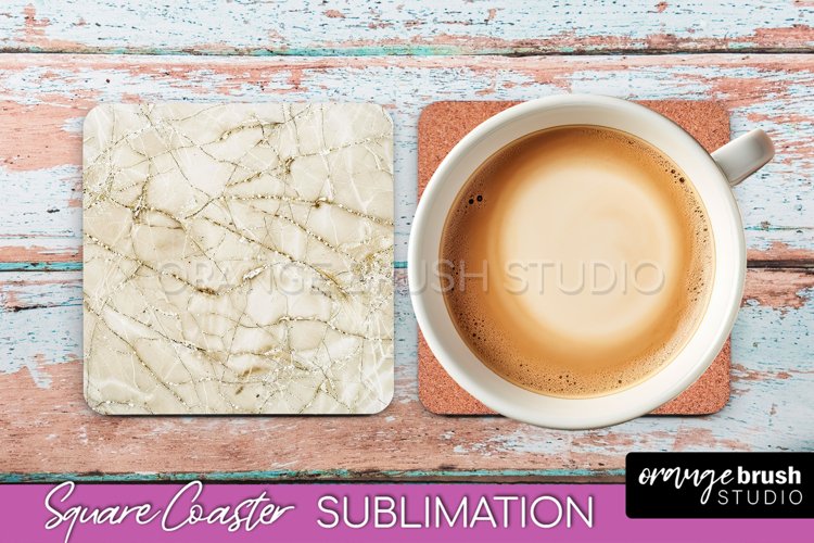 Marble Texture Square Coaster Sublimation - Marble Coaster example image 1