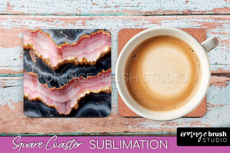 Marble Texture Square Coaster Sublimation - Marble Coaster example image 1