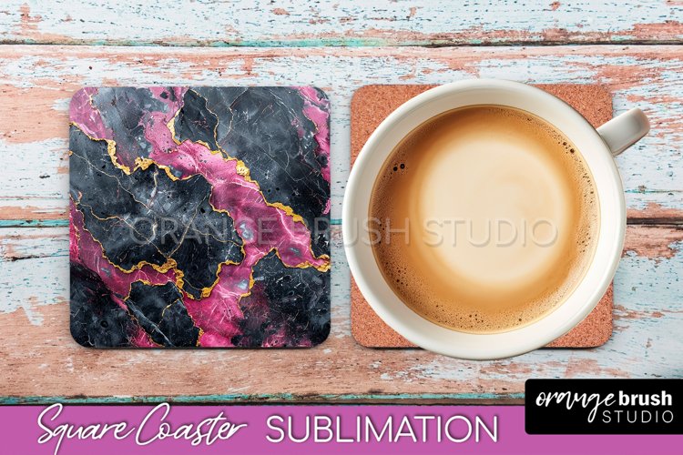 Marble Texture Square Coaster Sublimation - Marble Coaster example image 1