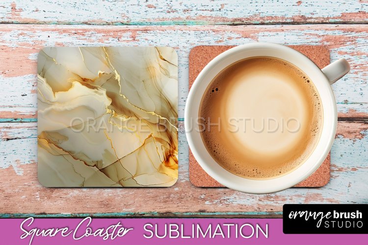 Marble Texture Square Coaster Sublimation - Marble Coaster example image 1