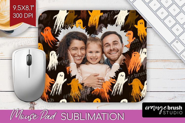 Halloween Photo Mouse Pad PNG - Brush Stroke Picture Frame