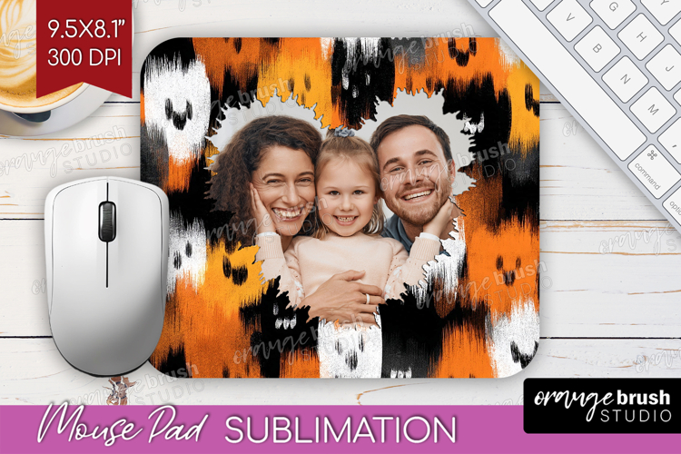 Halloween Photo Mouse Pad PNG - Brush Stroke Picture Frame