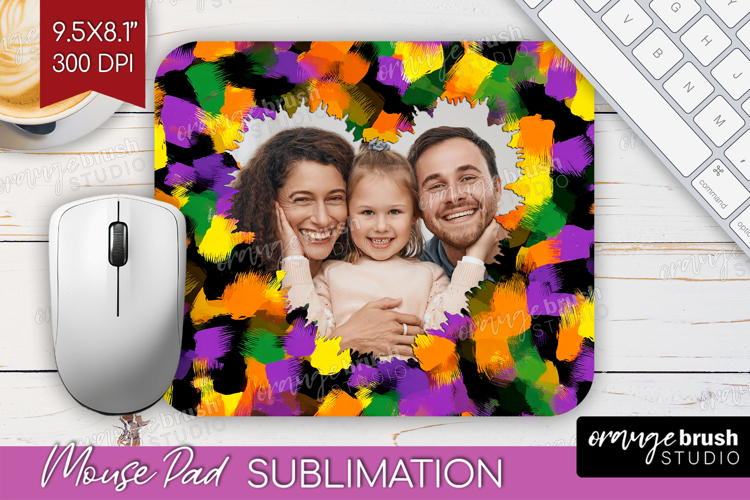 Halloween Photo Mouse Pad PNG - Brush Stroke Picture Frame