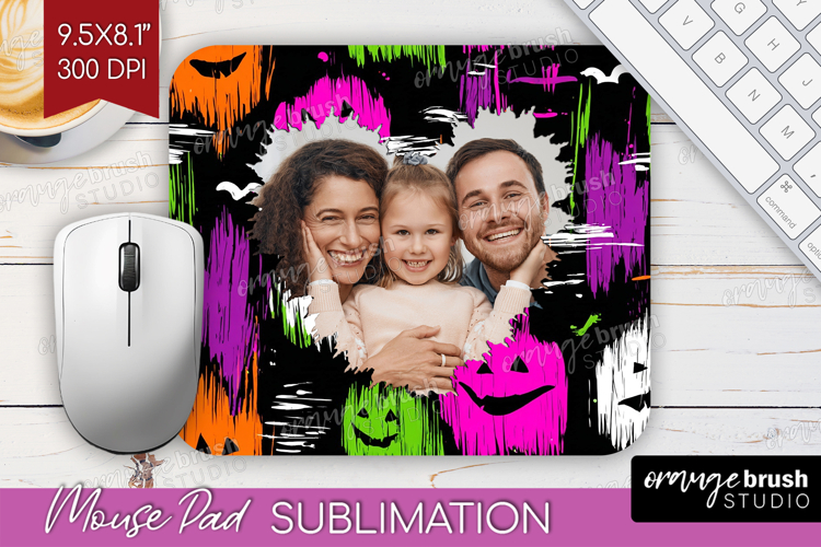 Halloween Photo Mouse Pad PNG - Brush Stroke Picture Frame