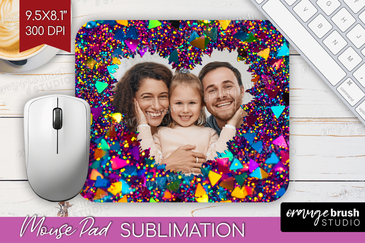 Glitter Photo Mouse Pad PNG - Sparkle Picture Frame Mouse
