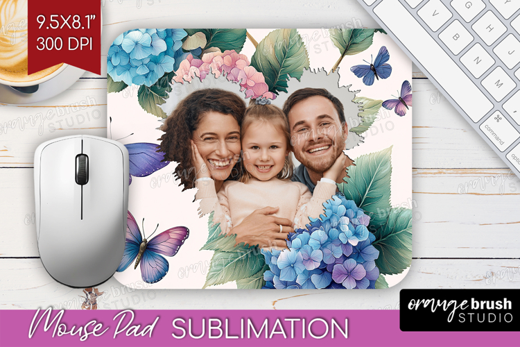 Floral Photo Mouse Pad PNG - Sping Flowers Picture Frame Pad