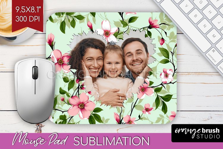 Spring Photo Mouse Pad PNG - Flowers Picture Frame Mouse Pad