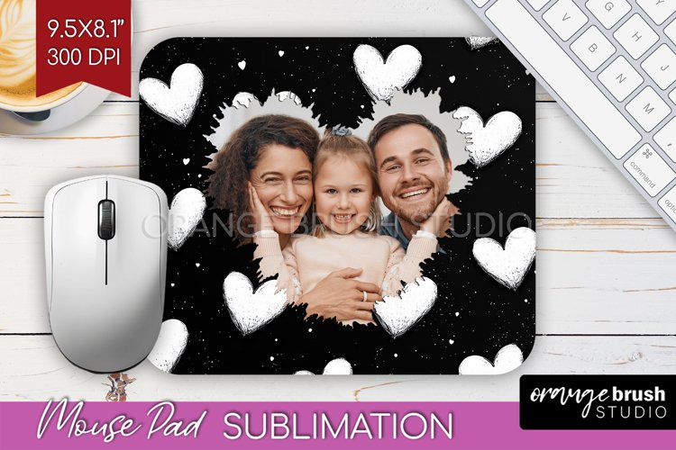 Valentines Day Photo Mouse Pad PNG - Heart Picture Frame Pad