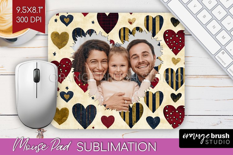 Valentines Day Photo Mouse Pad PNG - Heart Picture Frame Pad