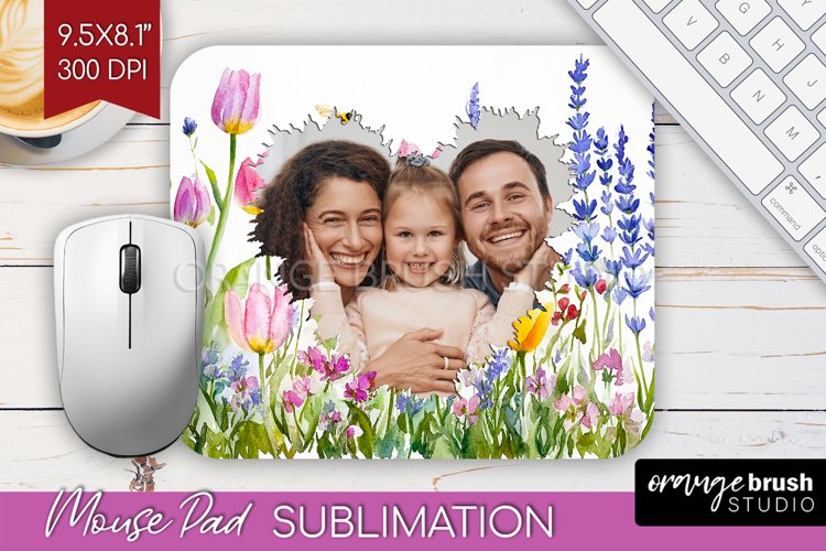 Wildflowers Photo Mouse Pad PNG - Floral Picture Frame Mouse