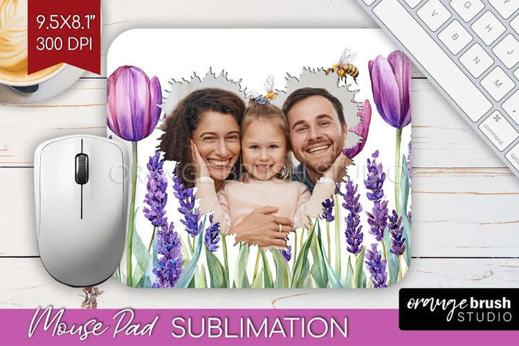 Wildflowers Photo Mouse Pad PNG - Floral Picture Frame Mouse