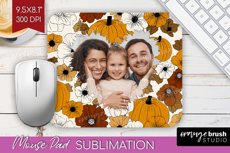 Pumpkun Photo Mouse Pad PNG - Fall Picture Frame Mouse Pad